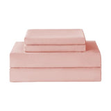 Yibeizi Twin Sheets Set, Pink Cooling Hypoallergenic Microfiber Single Bed Sheets, Soft Oeko-Tex Extra Deep Pocket Sheets & Pillowcases Wrinkle Free Bedsheets Yibeizi