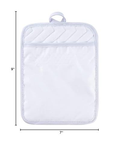 Sublimation Blanks 9"x7" Polyester/Cotton White Pot Holders with Sublimation Pocket DIY Set of 6