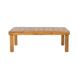 Merax 3 Piece Acacia Wood Patio Furniture Set, Outdoor Sectional Sofa Set with Coffee Table, 4 Seats Sofa Deep Seating with Soft Cushions for Garden, Backyard, Teak & Cream Merax