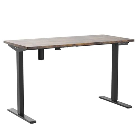 FLEXISPOT EN1 Electric Stand Up Desk 55 x 28 Inches Whole-Piece Desktop Ergonomic Memory Controller Height Adjustable Standing Desk (Black Frame + 55" Rustic Brown Desktop, 2 Packages) FLEXISPOT