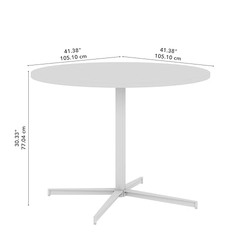 Bush Business Furniture 42-inch Round Conference Table with Metal Base, Circular Meeting Room Desk for 4 Users, Natural Elm Bush Furniture