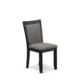 East West Furniture V677MZ650-5 5 Piece Kitchen Table Set Includes a Rectangle Dining Room Table with V-Legs and 4 Dark Gotham Grey Linen Fabric Parsons Chairs, 40x72 Inch, Multi-Color East West Furniture