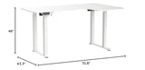 FLEXISPOT Dual Motor 4 Legs L Shaped Standing Desk Corner Desk Computer Electric Sit Stand Up Desk Height Adjustable Desk Home Office Table with Splice Board, 71x43 White FLEXISPOT