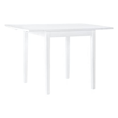 Linon White 30" Square 30" X 48" Fully Extended Torino Drop Leaf Table - WoodArtSupply