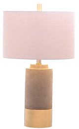 SAFAVIEH Lighting Collection – Set of 2 Modern Contemporary Farmhouse Grey Concrete & Gold 24-Inch Table Lamps for Bedroom, Living Room, Home Office, LED Bulbs Included (LIT4451A-SET2) SAFAVIEH