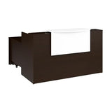 Bush Business Furniture Arrive 72W x 72D L Shaped Reception Desk with Counter and Mobile File Cabinet in Mocha Cherry Bush Furniture