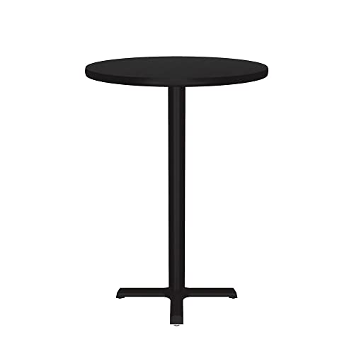 Correll 30" Round, Cocktail Bistro 42" High Table, Standing or Stool Pub Height, Black Granite High Pressure Laminate, Cast Iron Base, Top Made in The USA, Leveling Glides CORRELL, INC.
