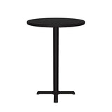 Correll 30" Round, Cocktail Bistro 42" High Table, Standing or Stool Pub Height, Black Granite High Pressure Laminate, Cast Iron Base, Top Made in The USA, Leveling Glides CORRELL, INC.