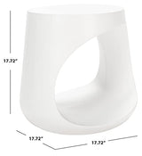 SAFAVIEH Outdoor Collection Vikki Modern Ivory Concrete Accent Table (Fully Assembled) VNN1040B SAFAVIEH