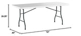 Office Star Resin Multipurpose Rectangle Folding Table for Indoor or Outdoor Use, 6 Feet Light Gray Office Star Products