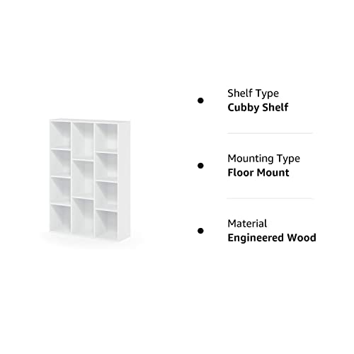 Furinno Luder Bookcase / Book / Storage , 11-Cube, White