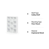 Furinno Luder Bookcase / Book / Storage , 11-Cube, White Furinno