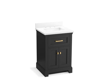 KOHLER K-29259-BD1-DWG Charlemont 24" Bathroom Vanity Cabinet with Sink and Quartz Top, Dark Warm Grey KOHLER