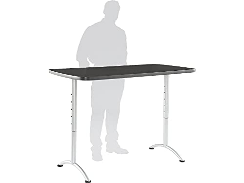 Iceberg ARC 5-Foot Rectangular Conference Table, Office Furniture, Fixed Height, 30” x 60”, Graphite Top, Silver Legs Iceberg