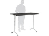 Iceberg ARC 5-Foot Rectangular Conference Table, Office Furniture, Fixed Height, 30” x 60”, Graphite Top, Silver Legs Iceberg