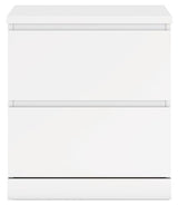 Signature Design by Ashley Onita Contemporary 2 Drawer Nightstand, 21.75" Tall, White Signature Design by Ashley