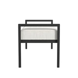 HomePop Modern Metal Bench|Bench for Living Room & Bedroom | Decorative Home Furniture - Cream Boucle HomePop