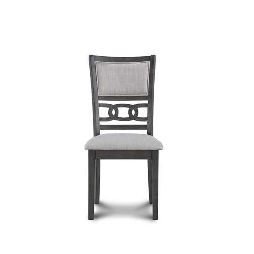 New Classic Furniture Gia 5-Piece Round Dining Set with 1 Dining Table and 4 Chairs, 47-Inch, Gray New Classic Home Furnishings