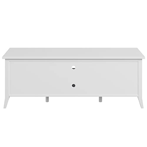 Lavish Home TV Stand - 55-inch Storage Cabinet with 2 Cubbies and 2 Shelves - Entertainment Center for Living Room, Bedroom, or Entryway (White) Lavish Home