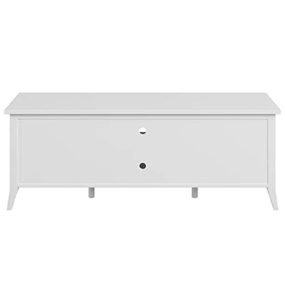 Lavish Home TV Stand - 55-inch Storage Cabinet with 2 Cubbies and 2 Shelves - Entertainment Center for Living Room, Bedroom, or Entryway (White)