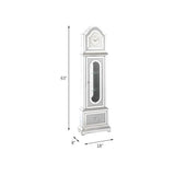 Acme Noralie Wood Frame Grandfather Clock with LED in Mirrored and Faux Diamonds Acme
