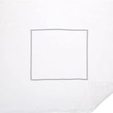 BedDecor Luxury Soft Brushed 400-Thread-Count Egyptian Cotton Embroidered Duvet Cover Set with Beautiful 2-Stripe Embroidery - - Twin/Twin-XL - White/Silver Grey BedDecor