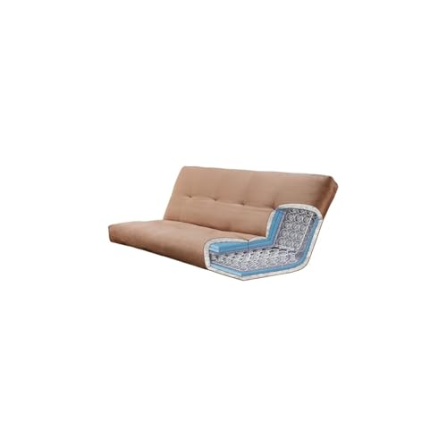 HomeStock Full Size Futon Frame with Storage Drawers, Weathered Finish Sofa Bed 79" Rain/Weathered White HomeStock