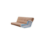 HomeStock Full Size Futon Frame with Storage Drawers, Weathered Finish Sofa Bed 79" Rain/Weathered White HomeStock