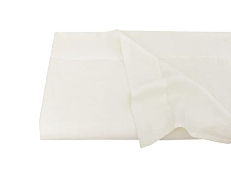 S VICTORY SYMBOL 100% Organic Linen Flat Sheet 1 Piece-Stone Washed French Flax Twin Size Bedding,Soft Flat Top Sheet Breathable(66"x96",Creamy White) S VICTORY SYMBOL
