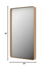 LOAAO 24”X36” Gold Bathroom Mirror, Rounded Rectangle Gold Frame Mirror, Brushed Gold Bathroom Vanity Mirror Wall-Mounted, Anti-Rust, Tempered Glass, Hangs Horizontally or Vertically LOAAO