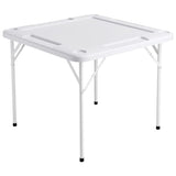 VEVOR Mahjong Table, Square 4 Player Folding Card Table with 4 Cup Holders & 4 Chip Trays, Portable Domino Game Table with 1 Set of Dominoes for Mahjong Poker Puzzles, 35.4 x 35.4-inch, White VEVOR