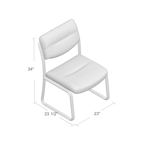 Boss Office Products B9539 Leather Sled Base Side Chair in Black, 250 Boss Office Products