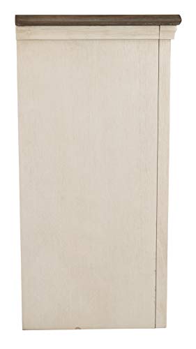 Signature Design by Ashley Bolanburg Two Tone Farmhouse TV Stand, Fits TVs up to 72", 3 Cabinets and Adjustable Storage Shelves, Whitewash Signature Design by Ashley