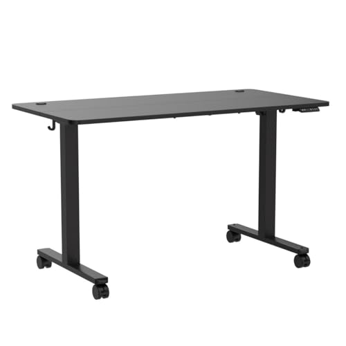 CubiCubi Electric Standing Desk, 48 x 24 Inches Height Adjustable Sit Stand Desk, Ergonomic Home Office Computer Workstation, Black - WoodArtSupply