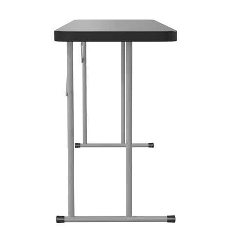 Flash Furniture Kathryn 6' Plastic Folding Training and Event Table, Rectangular Folding Training Table with 220-lb. Static Weight Capacity, Black Flash Furniture