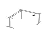 Monoprice Triple-Motor Sit-Stand Corner Desk Frame - Height-Adjustable, L-Shaped, Gray - Workstream Collection Monoprice
