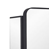 IDYLLOR Black Bathroom Mirror Medicine Cabinet with Round Corner Framed Door 24 x 30 inch, Recessed or Surface Mount, with Adjustable Glass Shelves IDYLLOR