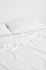 Bed Threads - Cotton Fitted Sheet - Organic Cotton Percale - 200TC - Luxury Organic Bedding - Breathable & Ultra-Crisp - Single Fitted Sheet Only - Machine Washable - Full - Crisp White Bed Threads