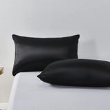 Ydtwnyq Chanyuan Black Silky Satin Duvet Cover Full Size Luxurious Smooth Silky Bedding Set Soft Microfiber Bedding Collection Cool 79"X90" Duvet Cover,2 Pillowcases Ydtwnyq