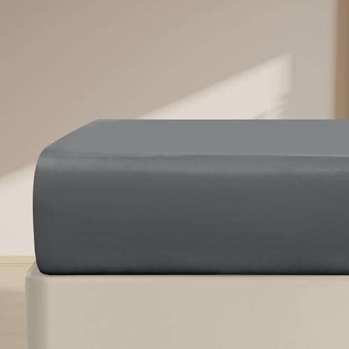 FreshCulture Full Fitted Sheet Only – Premium Hotel-Quality Fitted Sheet for Full Bed – Ultra Soft & Breathable Brushed Microfiber – Elegant Black Box Packaging (Dark Grey) FreshCulture