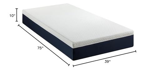 ZINUS 10 Inch Twin Cooling Comfort Hybrid Mattress [New Version], Fiberglass Free, Medium Firm Feel, Motion Isolation, Certified Safe Foams & Fabric ZINUS