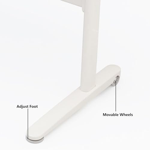 Erxewim Standing Desk Adjustable Height Manual Crank, Adjustable Sit to Stand Up Desk Workstation, for Home Office with Cable Hole and Adjust Foot (Beige 120x60cm) Erxewim