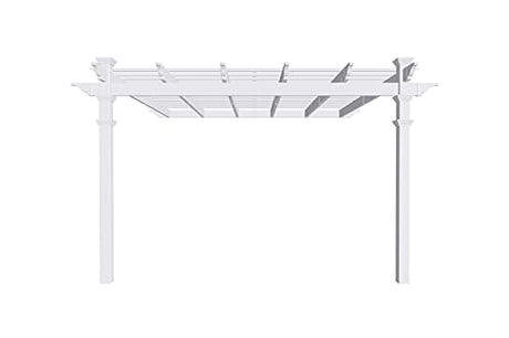 New England Arbors Freemont 12' x 12' Attached Vinyl Pergola Vita