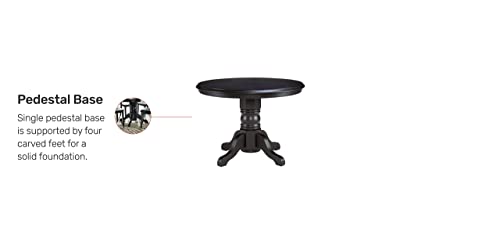 Classic Black 42" Round Pedestal Dining Table by Home Styles - WoodArtSupply