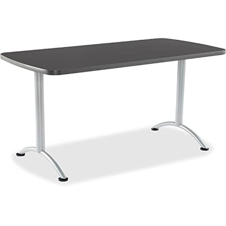 Iceberg ARC 5-Foot Rectangular Conference Table, Office Furniture, Fixed Height, 30” x 60”, Graphite Top, Silver Legs Iceberg