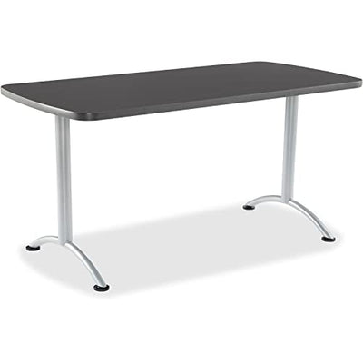 Iceberg ARC 5-Foot Rectangular Conference Table, Office Furniture, Fixed Height, 30” x 60”, Graphite Top, Silver Legs