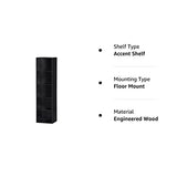 Hodedah 5-Shelf Black Bookcase for Organised Storage and Display Hodedah