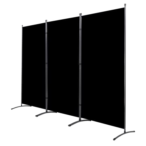 JVVMNJLK Indoor Room Divider, Portable Office Divider, Room Divider Wall Screen 3 Panel, Folding Partition Privacy Screen Walls Dividers for Room Separator 102" W x 71.3" H,Black JVVMNJLK