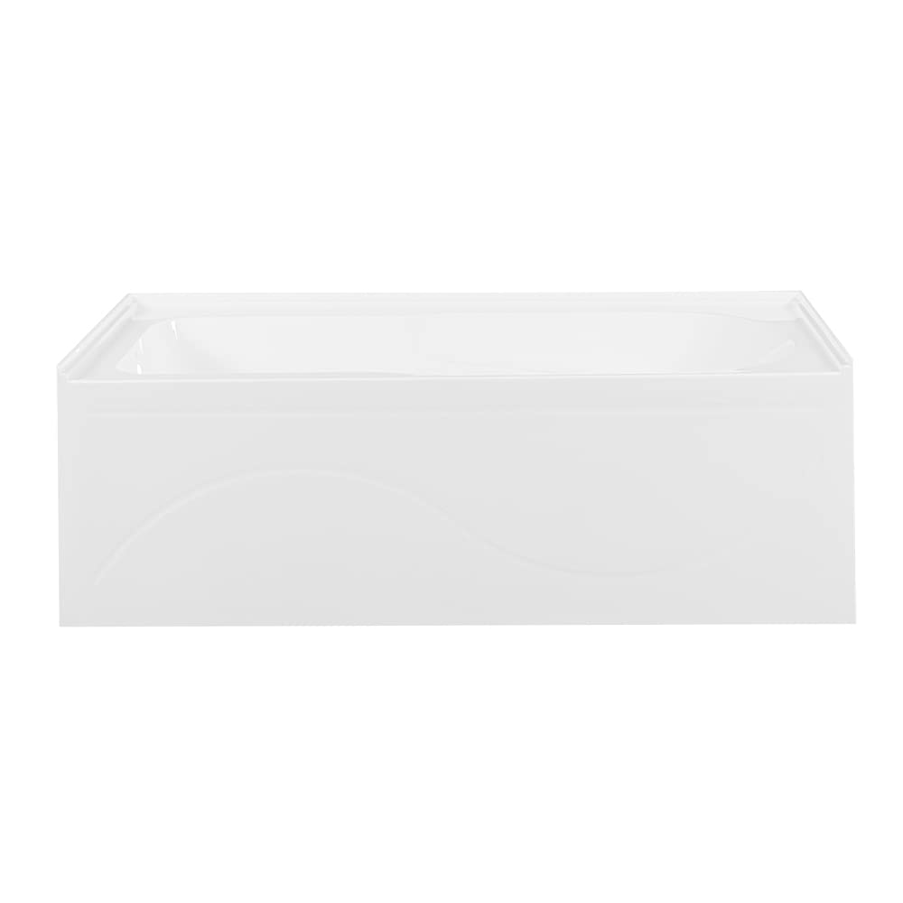 Kingston Brass Aqua Eden VTAP603022L 60-Inch Acrylic Anti-Skid Alcove Tub with Left Hand Drain Hole, White Kingston Brass