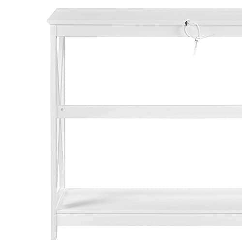 Yaheetech Wood Entryway Table, Console Table for Entryway, 2-Tier Sofa Table Accent Table w/Storage Shelf for Living Room, Hall, Foyer, White - WoodArtSupply